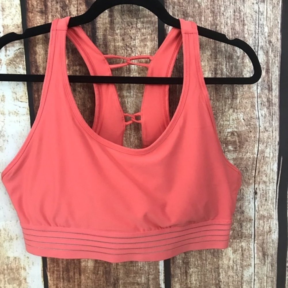 AVIA Peach Lace up Racerback Sports Bra XL 16